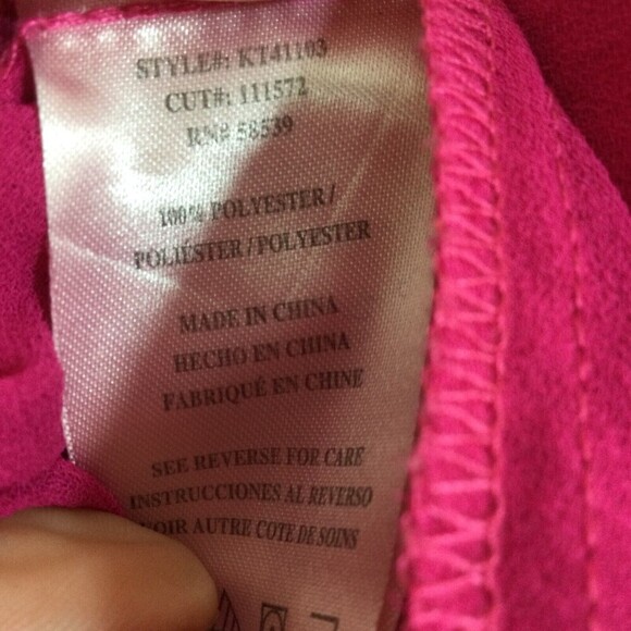 KUT FROM THE KLOTH Womens Sleeveless V-Neck Ruffle Front Sheer Blouse Top Pink M - Picture 4 of 5